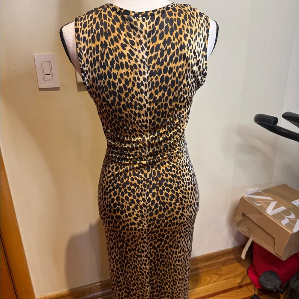 Dolce & Gabbana leopard print stretch pencil dress 46 USA Sz 10 - Picture 13 of 16